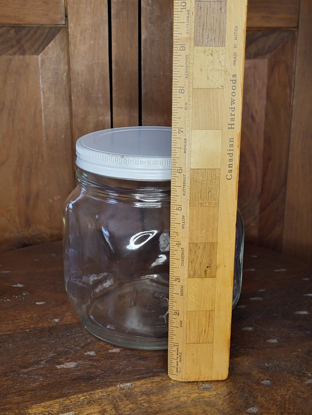 Clear Glass Storage Jar with White Screw Lid - Picture 4 of 12